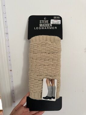 Steve Madden Knit Legwarmers - Cream Beige New